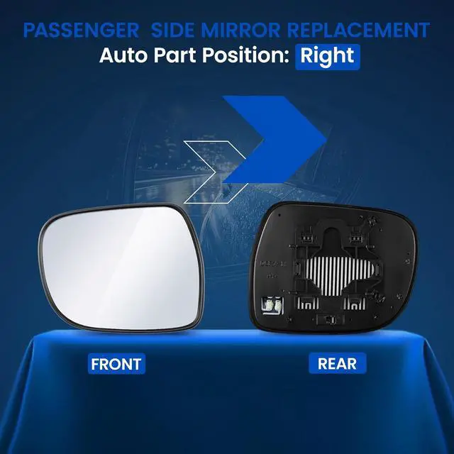 Alt view image 2 of 7 - Passenger Right Side Heated Mirror Glass Compatible With Lexus RX330 2004-2006 RX350 2007-2009 RX400h 2006-2009 Right Side Rear View Mirror Convex Glass with Rear Holder