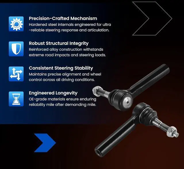 Alt view image 6 of 7 - 2-PC Outer tie rod ES800948 Compatible with Chevrolet Silverado 1500 2014-2018,Compatible with CADILLAC ESCALADE 2015-2019,Compatible with CADILLAC ESCALADE ESV 2015-2019