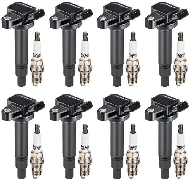 Main image of Ignition Coil UF230 & Spark Plug 4504 Kit Compatible with Toyota Tundra, Sequoia 4Runner Land Cruiser and Lexus LS430 GS430 SC430 4.3L & 4.7L V8 Replaces 90919-02230 (8 Coils & 8 Plugs)