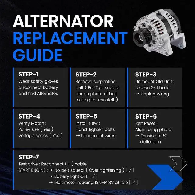 Alt view image 6 of 7 - MC10300AA27 Alternator for Ford Fusion 2014-2020 1.5L L4, 150A | For Ford Fusion 2013-2014, 12V, Clockwise Rotation, 6-Groove