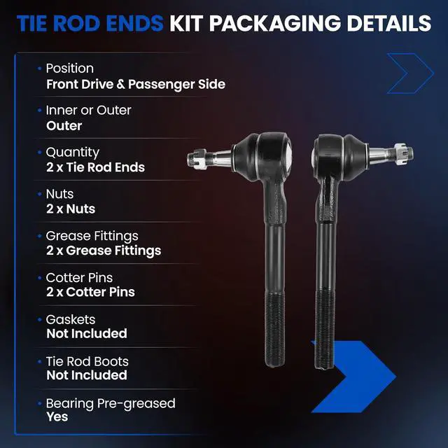 Alt view image 3 of 7 - 2-PC Outer tie rod-ES2836 Compatible with Chevrolet Tahoe 95-99,Compatible with CADILLAC ESCALADE 99-00,Compatible with Chevy BLAZER 92-94,Compatible with Chevy C1500 88-99