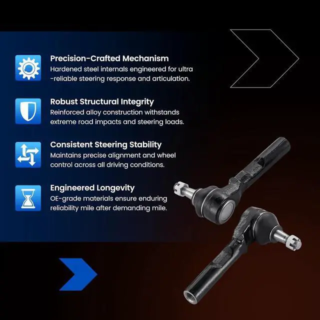 Alt view image 6 of 7 - 2-PC Outer tie rod-ES3492 Compatible with Chevrolet Silverado 1500 1999-2006,Compatible with GMC Sierra 1500 1999-2006