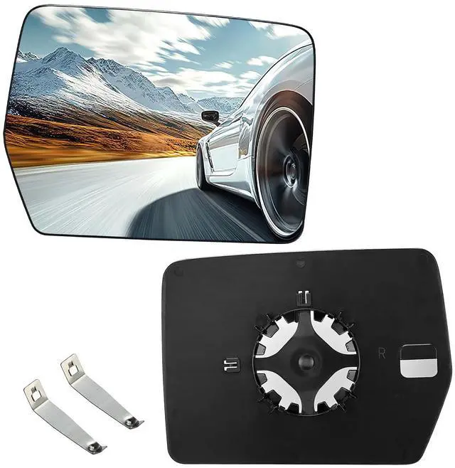 Main image of Passenger Right Side Convex Mirror Glass Compatible With Ford F150 F-150 Side Mirror with Backing Plate, Passenger Right Side RH Rear View Replaces 4L3Z17K707AB