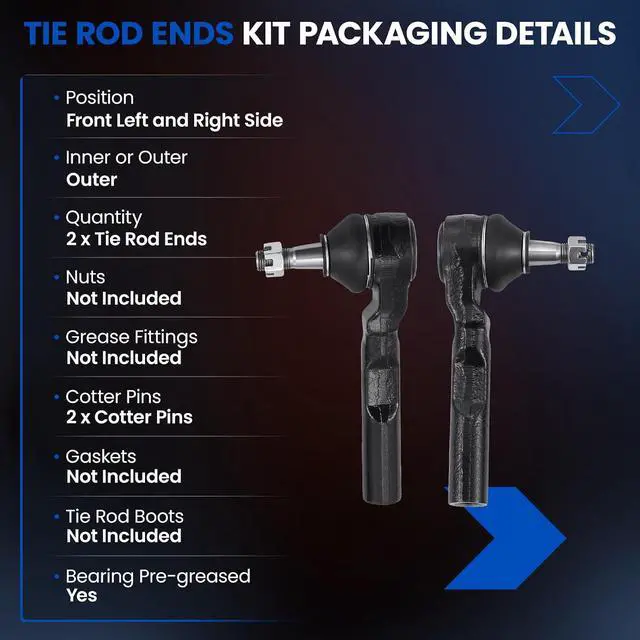 Alt view image 3 of 7 - 2-PC Outer tie rod-ES3492 Compatible with Chevrolet Silverado 1500 1999-2006,Compatible with GMC Sierra 1500 1999-2006