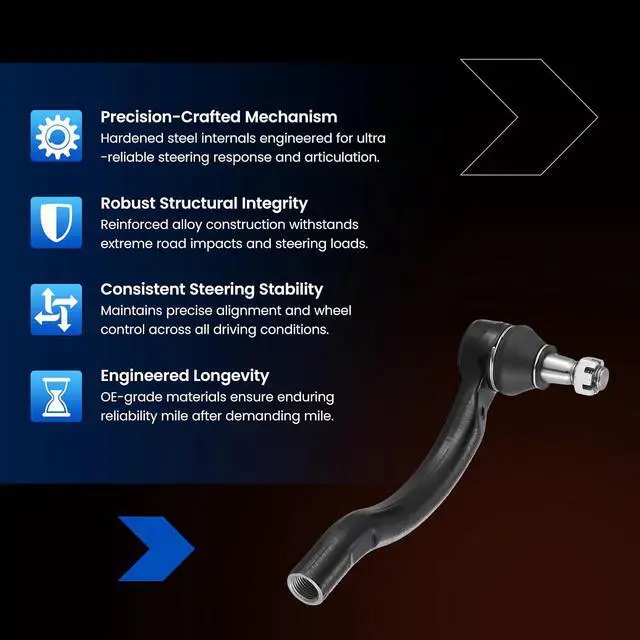 Alt view image 6 of 7 - 1PCS ES800032 Front Outer Tie Rod End Compatible with Infiniti 2004-2013 QX56 QX80,Compatible with Nissan 2005-2023 Armada, 2004-2015 Titan,486407S025 D86401LA1D