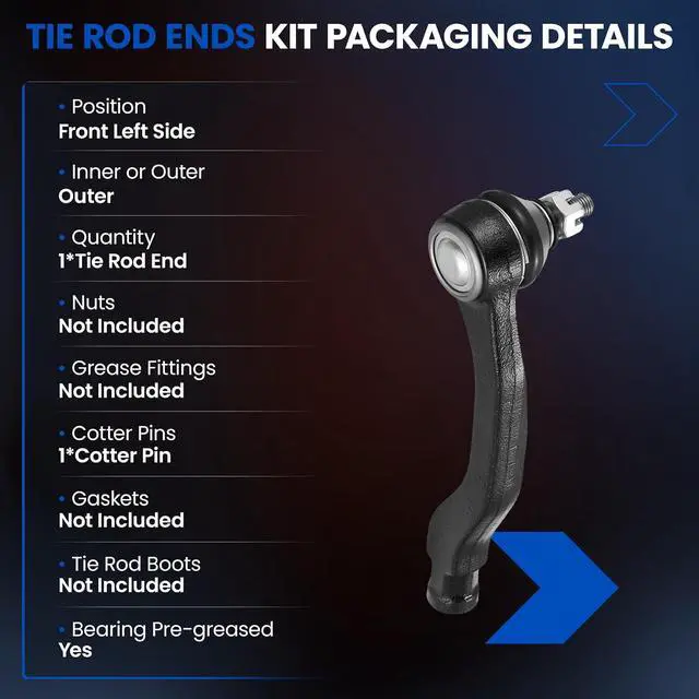 Alt view image 3 of 7 - 1PCS ES3332 Front Outer Tie Rod End Compatible with Acura 1994-2001 Integra EL, Compatible with Honda 1992-2000 Civic, 1997-2001 CR-V Fit Insight, 53560S04003 53560S04013 53560SO4003