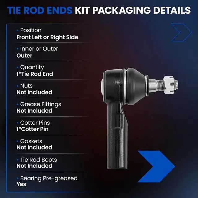 Alt view image 3 of 7 - 1PCS ES3306 Front Outer Tie Rod End Compatible with Lexus 1992-2001 ES300 RX300,Compatible with Toyota 1995-2004 Avalon Camry Sienna Solara Yaris,Fit for Scion 2008-2014 xD