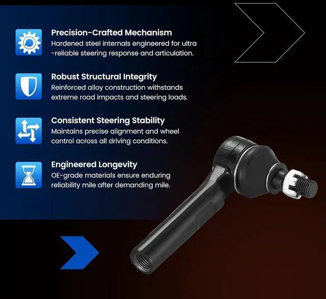 Alt view image 6 of 7 - 1PCS ES80378 Front Outer Tie Rod End Compatible with Lexus 2003-2009 GX470, Compatible with Toyota 2003-2009 4Runner, 2007-2009 FJ Cruiser