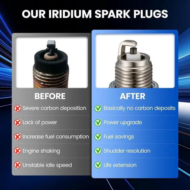 Alt view image 6 of 7 - 4838 Iridium Spark Plugs 4 Pack - Compatible with Mercury Mariner 40hp 45hp 50hp 60hp 125hp etc. Boat Engine - Replaces BP8H-N-10 Spark Plug