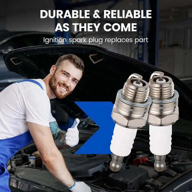 Alt view image 7 of 7 - 843 Iridium Spark Plugs 4 Pack - Compatible with Mitsubishi (MEL401/501), Echo (KEH202D, SV2), Fuji Robin (EC12/EC13), Kohler (SDT250/400), Shindaiwa (GP25/45) for Lawn Mower