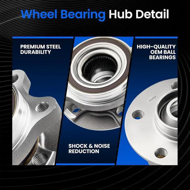 Alt view image 3 of 7 - 513301 Front Rear Wheel Bearing and Hub Assembly for Audi A4 A5 A6 | Compatible with Audi A7 A8 Quattro allroad Q5 RS5 RS7 S4 S5 S6 S7 S8 SQ5, 5-Lug 1PCS