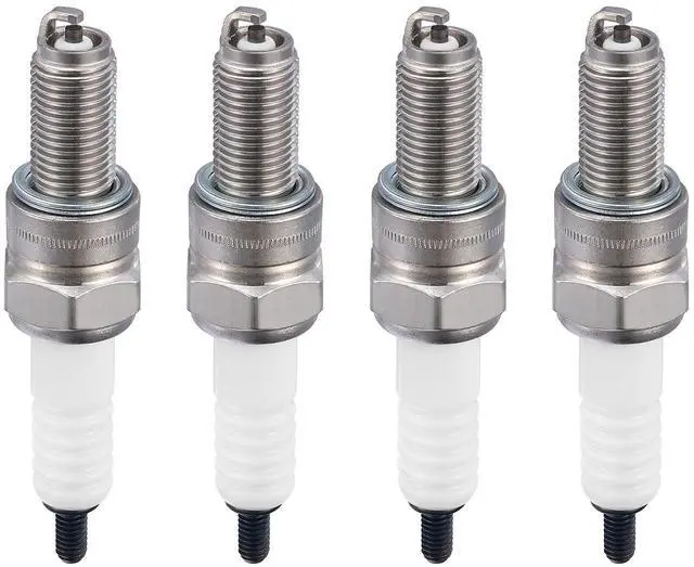 Main image of CR9E Spark Plugs 4 Pack - Compatible with Aprilia Ducati for Kawasaki Compatible with Suzuki for Yamaha For Motorcycle- Nickel - Replaces 6263 Spark Plug