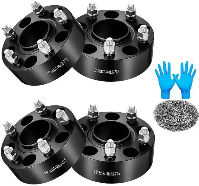 Main image of SYKRSS5x127 Wheel Spacers 1.5inch Compatible with Jeep Commander Wrangler Grand Cherokee, 71.5mm Center Bore & 5 Lug Forged 5x5 Wheel Adapters 1/2x20 Compatible with Dodge Journey, 4PCS
