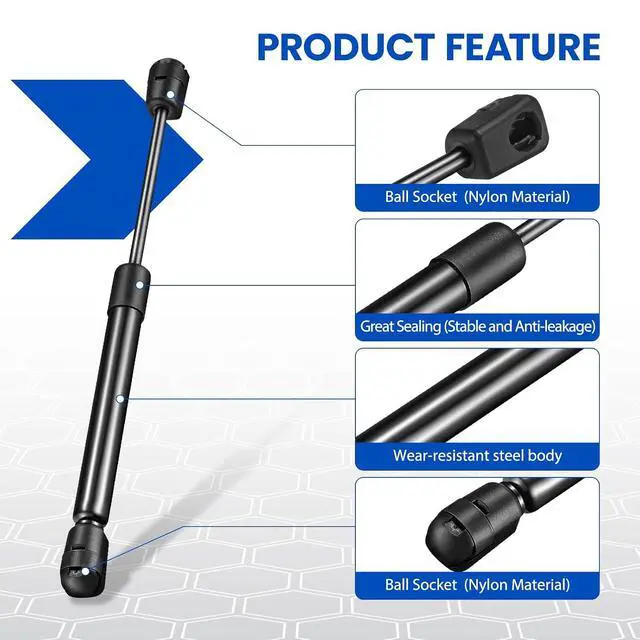 Alt view image 4 of 7 - C1610445 C1624093 10" Gas Strut,50Lbs/222N Lift Support,10 inch Gas Spring Shocks Prop Lift for Truck Pickup Tool Box Lid RV Door, Cabinet Lid Door Replacement, 2-Piece Set (C1624093A)
