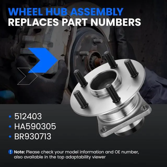 Alt view image 5 of 7 - 512403 Rear Wheel Bearing and Hub Assembly Compatible with Pontiac Vibe 2009-2010 1.8L, Compatible with Toyota Corolla 2009-2012 1.8L 2.4L, for Matrix 2009-2014 1.8L L4, 1 PCS