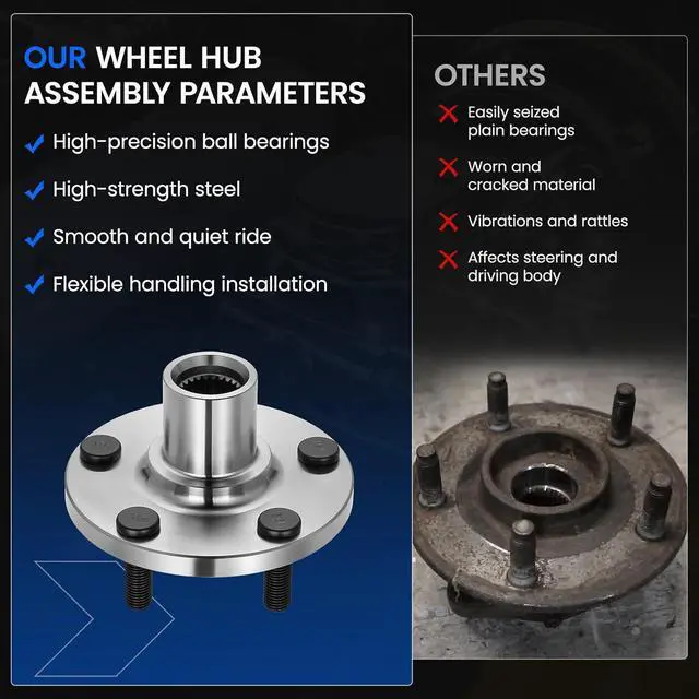 Alt view image 6 of 7 - 510070 Front Wheel Bearing Hubs Assembly Compatible with Pontiac Vibe 2003-2008 1.8L, Compatible with Toyota Celica 2000-2005 1.8L, for Corolla Matrix 2003-2014 1.8L L4 Gas, 2 PCS