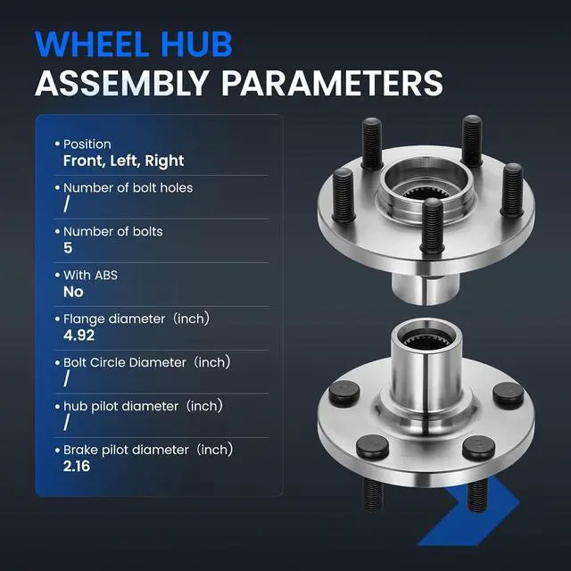 Alt view image 4 of 7 - 510070 Front Wheel Bearing Hubs Assembly Compatible with Pontiac Vibe 2003-2008 1.8L, Compatible with Toyota Celica 2000-2005 1.8L, for Corolla Matrix 2003-2014 1.8L L4 Gas, 2 PCS