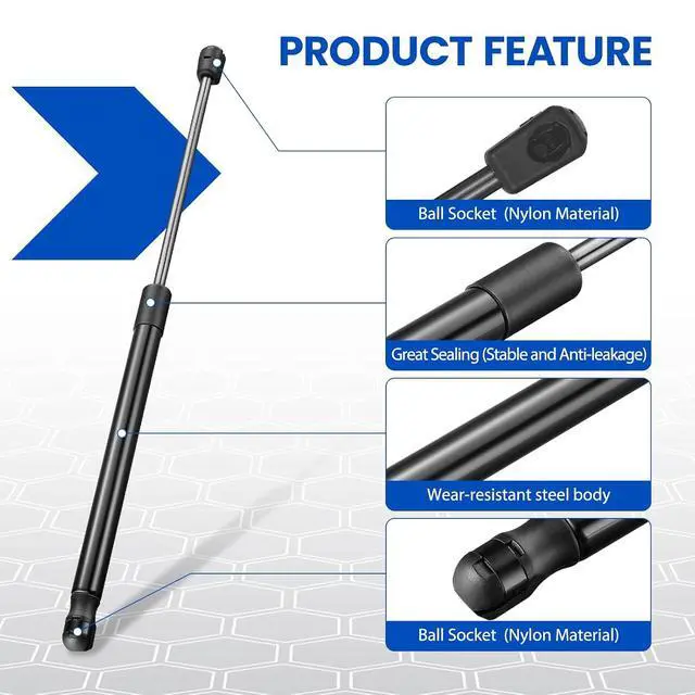 Alt view image 4 of 7 - SE180P60 18" Gas Strut,60Lbs/267N Lift Support,18 inch Gas Spring Shocks Prop Lift for Leer Camper Shell Truck Cap Canopy Topper Rear Window Replacement, 2-Piece Set