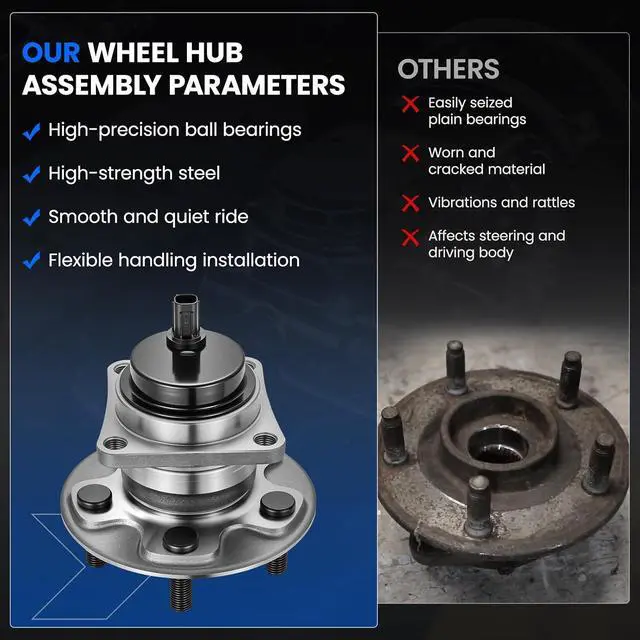 Alt view image 6 of 7 - 512403 Rear Wheel Bearing and Hub Assembly Compatible with Pontiac Vibe 2009-2010 1.8L, Compatible with Toyota Corolla 2009-2012 1.8L 2.4L, for Matrix 2009-2014 1.8L L4, 1 PCS