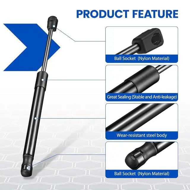Alt view image 4 of 7 - SG459005 12" Gas Strut,54Lbs/240N Lift Support,Gas Spring for Truck Pickup Tool Box Boat Deck, Weatherguard CSPS Aluminum Toolbox are Topper Camper Shell Side Window, 2-Piece Set (C1612104)