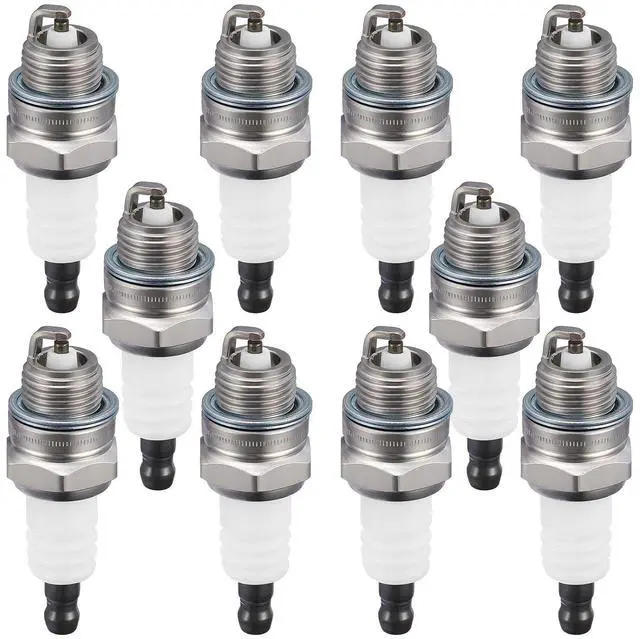 Main image of 5574 Spark Plugs 10 Pack - Compatible with Universal engine for garden machines, lawn mowers, trimmers, etc - Nickel - Replaces BPMR8Y Spark Plug