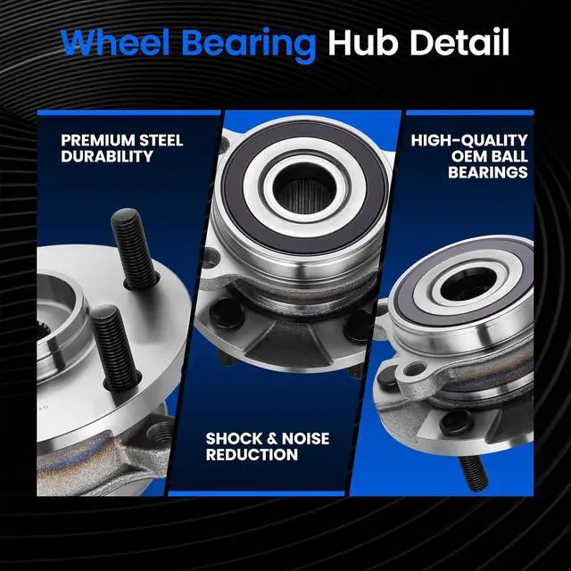 Alt view image 2 of 7 - 513257 Front Wheel Bearing and Hub Assembly Compatible with Lexus HS250h 2010-2012 2.4L, Compatible with Toyota RAV4 2006-2008 2.4L, 2009-2012 2.5L L4, 2 PCS