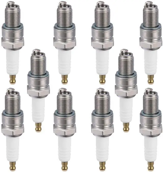 Main image of 5422 Spark Plugs 10 Pack - Compatible with Honda Compatible with Suzuki for Aprilia for Derbi for Yamaha For Motorcycle - Nickel - Replaces BR8ES Spark Plug