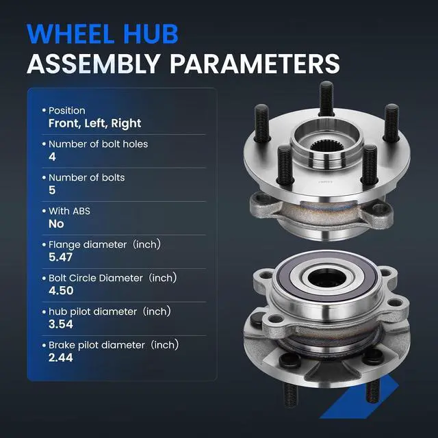 Alt view image 4 of 7 - 513257 Front Wheel Bearing and Hub Assembly Compatible with Lexus HS250h 2010-2012 2.4L, Compatible with Toyota RAV4 2006-2008 2.4L, 2009-2012 2.5L L4, 2 PCS