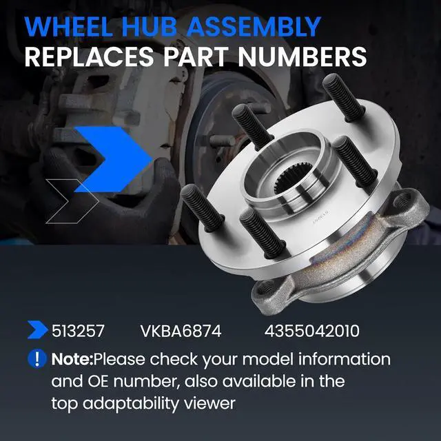 Alt view image 5 of 7 - 513257 Front Wheel Bearing and Hub Assembly Compatible with Lexus HS250h 2010-2012 2.4L, Compatible with Toyota RAV4 2006-2008 2.4L, 2009-2012 2.5L L4, 2 PCS