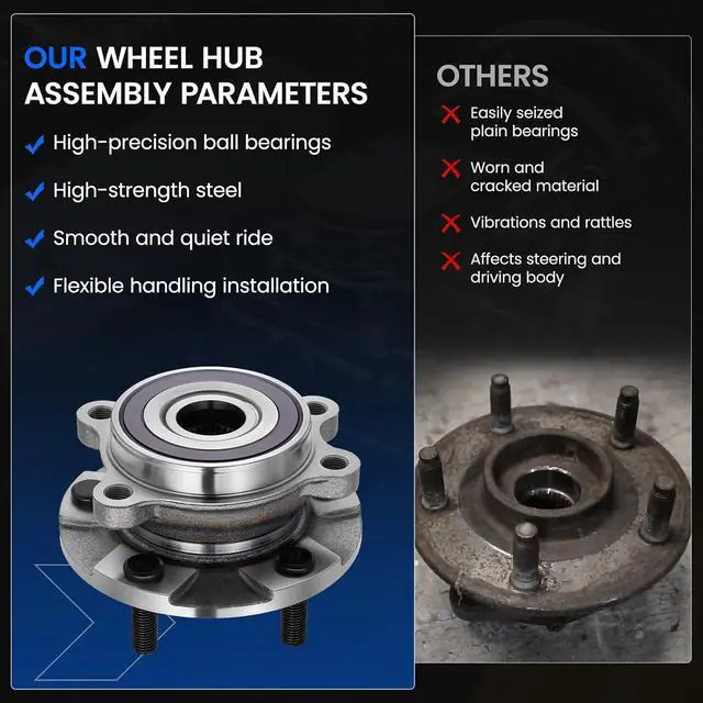 Alt view image 6 of 7 - 513257 Front Wheel Bearing and Hub Assembly Compatible with Lexus HS250h 2010-2012 2.4L, Compatible with Toyota RAV4 2006-2008 2.4L, 2009-2012 2.5L L4, 2 PCS