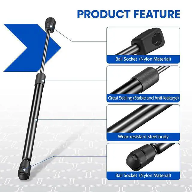 Alt view image 4 of 7 - C16-12107 12" Gas Strut,100Lbs/445N Lift Support,Gas Spring for Truck Pickup Tool Box Boat Deck, Weatherguard CSPS Aluminum Toolbox are Topper Camper Shell Side Window, 2-Piece Set (C1612107)