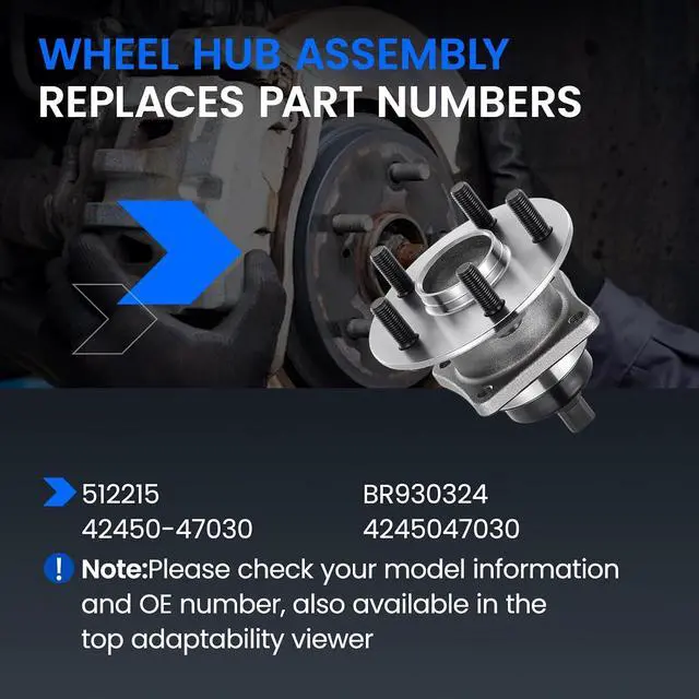 Alt view image 5 of 7 - 512215 Rear Wheel Bearing Hub Assembly Fits for FWD Models, 1PCS | Compatible with Pontiac Vibe 2003-2008 1.8L, Compatible with Toyota Corolla Matrix 03-08 1.8L, for Prius 04-09 1.5L