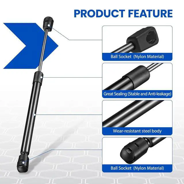 Alt view image 4 of 7 - C1612106 12" Gas Strut,80Lbs/356N Lift Support,Gas Spring for Truck Pickup Tool Box Boat Deck, Weatherguard CSPS Aluminum Toolbox are Topper Camper Shell Side Window, 2-Piece Set (C16-12106)