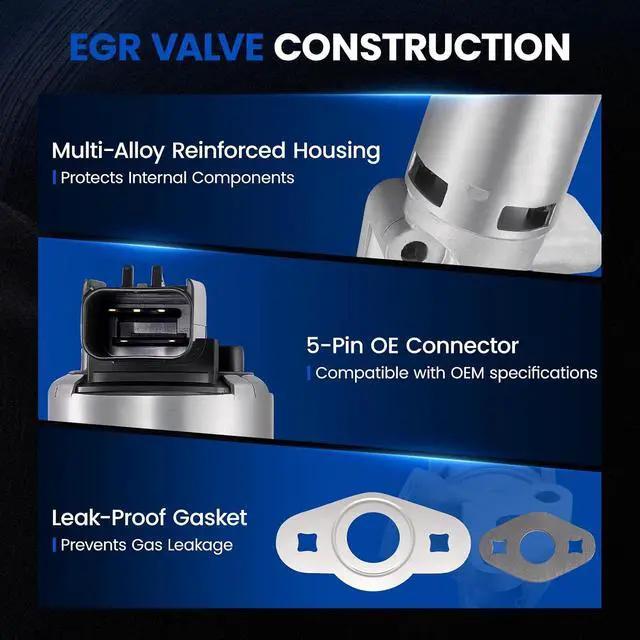 Alt view image 2 of 7 - SKYRSS EGV1149 EGR Valve for Dodge Grand Caravan 3.8L 08-10 | Fits Chrysler Town & Country, Replaces 4593896AB & EGR1909, Direct Fit, Fits Grand Caravan & Wrangler 3.8L