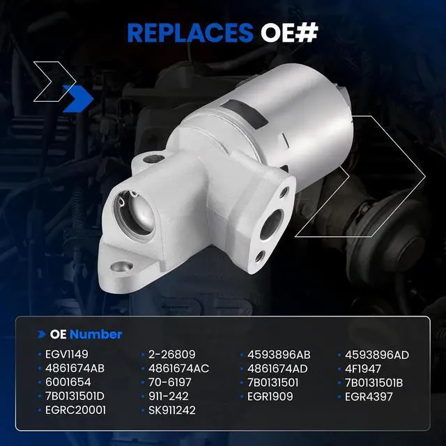 Alt view image 3 of 7 - SKYRSS EGV1149 EGR Valve for Dodge Grand Caravan 3.8L 08-10 | Fits Chrysler Town & Country, Replaces 4593896AB & EGR1909, Direct Fit, Fits Grand Caravan & Wrangler 3.8L
