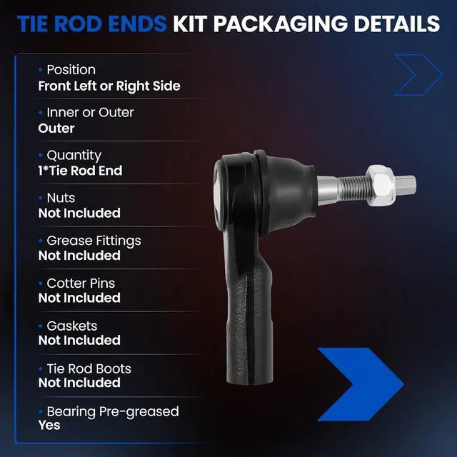 Alt view image 3 of 7 - 1PCS ES80574 Front Outer Tie Rod End Compatible with Dodge Ram 1500 2006-2010, Ram 1500 2011-2012,5175790AA 5175790AB 5175790AC 5175790AD 5175790AE 5175790AF 5185890AA