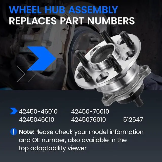 Alt view image 5 of 7 - 512547 Rear Wheel Bearing and Hub Assembly Compatible with Lexus CT200h 2011-2017 1.8L, Compatible with Toyota Corolla 2019-2023 2.0L, for Prius 2016-2022 1.8L, 1 PCS