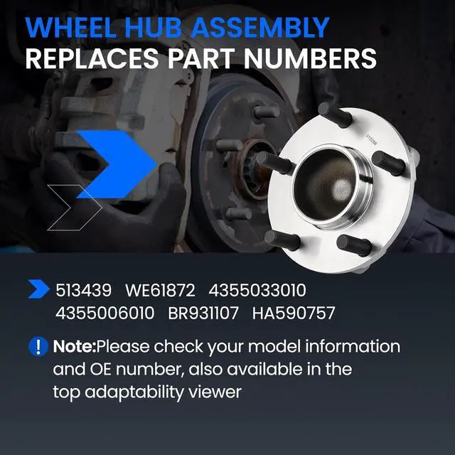 Alt view image 6 of 7 - 513439 Front Wheel Bearing and Hub Assembly Compatible with Toyota 2018-2022 Camry, 2021 Avalon, Compatible with Lexus 2021-2023 ES250, 5-Lug with ABS 1PCS