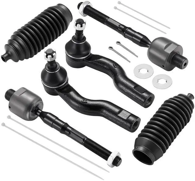 Main image of 6-PC Tie Rod Ends Kits Compatible with Ford Fusion 2006-2012,2xInner tie EV800531,2xOuter ES800101 ES800102,2xdust cover