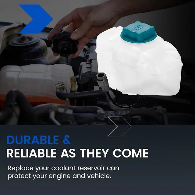 Alt view image 7 of 7 - 603-667 Engine Coolant Reservoir Tank for Volvo XC90/XC70/S80 | Fits Volvo XC90 2003-2014 & XC70/S80 1999-2016 2.5-4.4L; OE 30760100/86834553; 1L, pressurized cap, with sensor; Direct fit