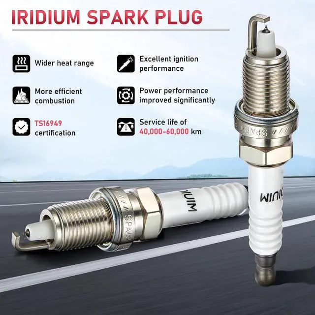 Alt view image 6 of 7 - XP985 Iridium Spark Plugs 4 Pack Compatible with Honda Civic Accord Odyssey CR-V Avenger Journey Compass Elantra Sebring Soul 1.6L 1.8L 2.0L 2.1L 2.2L 2.3L 2.4L 2.6L L4 for 9203 ZFR5FIX-11 2477