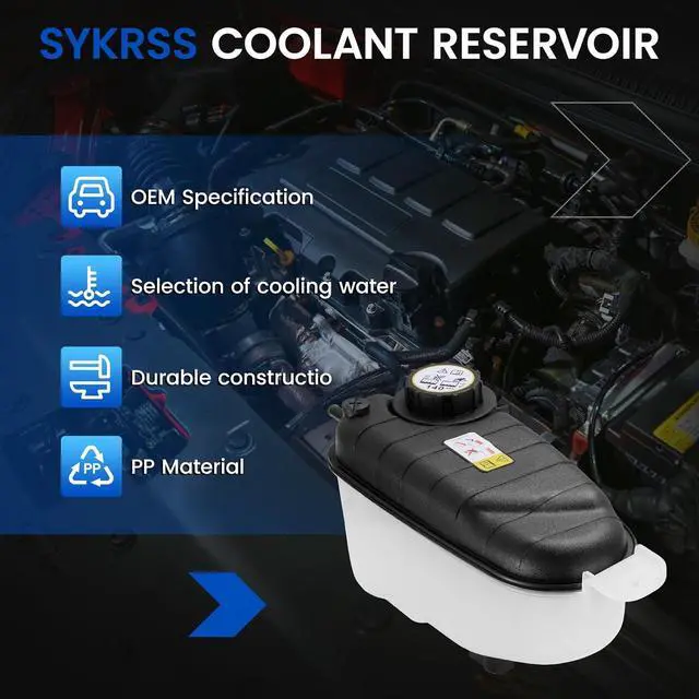 Alt view image 5 of 7 - C2P25607 Engine Coolant Reservoir Tank for Jaguar F-Type/XK 14-21 | Fits Jaguar F-Type 2014-2021 3.0/5.0L & XK/XKR/XKR-S 2007-2015 4.2/5.0L; OE C2P25607; 2.45L, 29PSI cap, with sensor; Direct