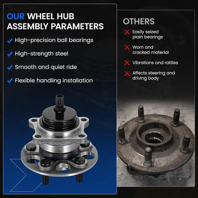 Alt view image 6 of 7 - 512547 Rear Wheel Bearing and Hub Assembly Compatible with Lexus CT200h 2011-2017 1.8L, Compatible with Toyota Corolla 2019-2023 2.0L, for Prius Prime 2017-2022 1.8L, 2 PCS