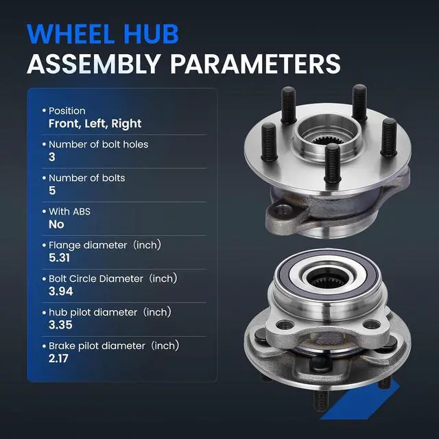 Alt view image 4 of 7 - 513402 Front Wheel Bearing and Hub Assembly Compatible with Toyota Corolla 2020-2024 1.8L 2.0L, Compatible with Toyota Prius 2016-2022 1.8L, 2 PCS