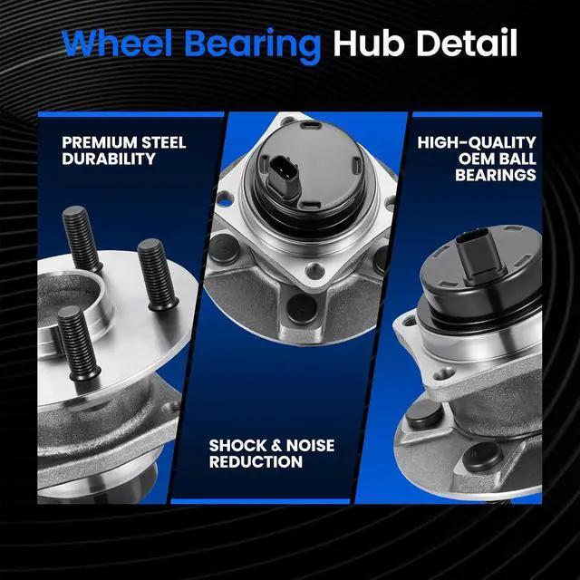 Alt view image 2 of 7 - 512215 Rear Wheel Bearing Hub Assembly Fits for FWD Models, 2PCS | Compatible with Pontiac Vibe 2003-2008 1.8L, Compatible with Toyota Matrix Corolla 03-08 1.8L, for Prius 04-09 1.5L