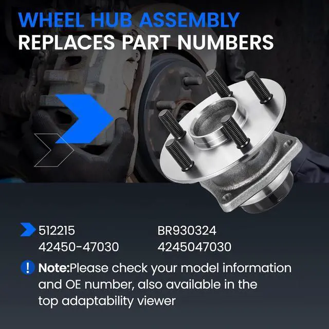 Alt view image 5 of 7 - 512215 Rear Wheel Bearing Hub Assembly Fits for FWD Models, 2PCS | Compatible with Pontiac Vibe 2003-2008 1.8L, Compatible with Toyota Matrix Corolla 03-08 1.8L, for Prius 04-09 1.5L