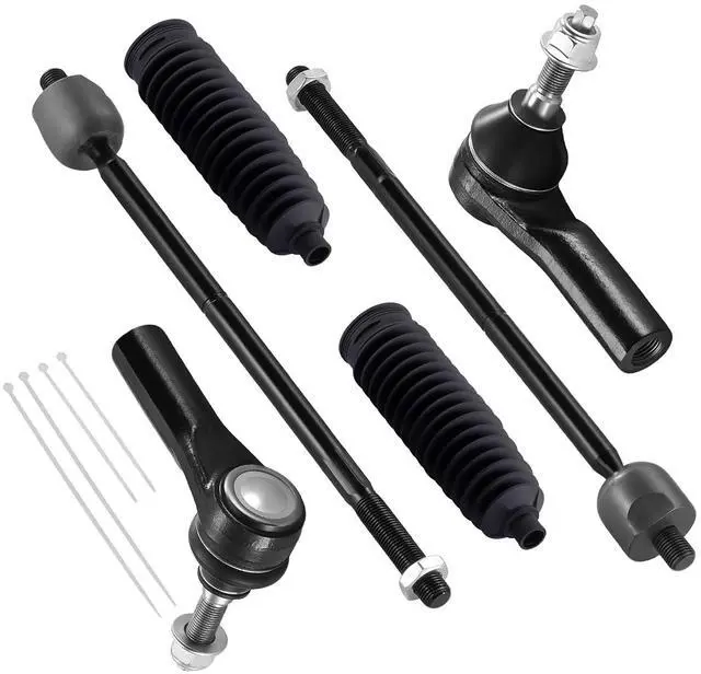 Main image of 6-PC Tie Rod Ends Kits Compatible with Ford Mustang 2005-2010,2xInner tie rod EV80804,2xOuter tie rod ES80805,2xdust cover