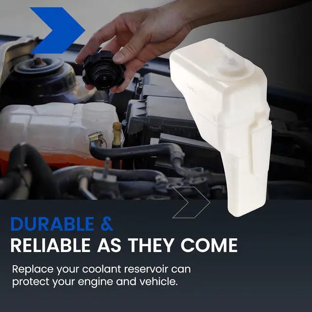 Alt view image 7 of 7 - 603-231 Engine Coolant Reservoir Tank for Honda Civic 92-97 | Fits Honda Civic 1992-1995 & del Sol 1993-1997 1.5-1.6L; OE 19101-P08-000; 400ml, non-pressurized cap; Direct replacement