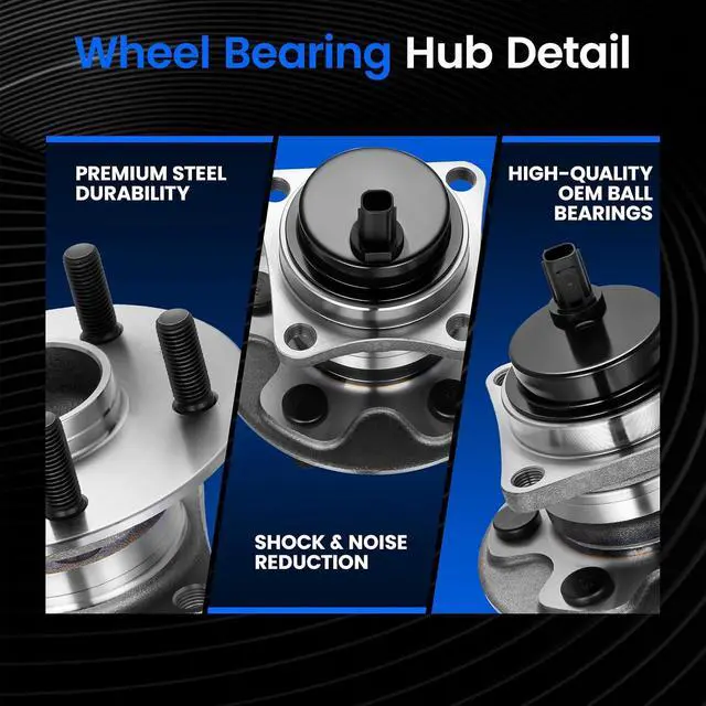 Alt view image 2 of 7 - 512403 Rear Wheel Bearing and Hub Assembly Compatible with Pontiac Vibe 2009-2010 1.8L, Compatible with Toyota Corolla 2009-2012 1.8L 2.4L, for Matrix 2009-2014 1.8L L4, 2 PCS