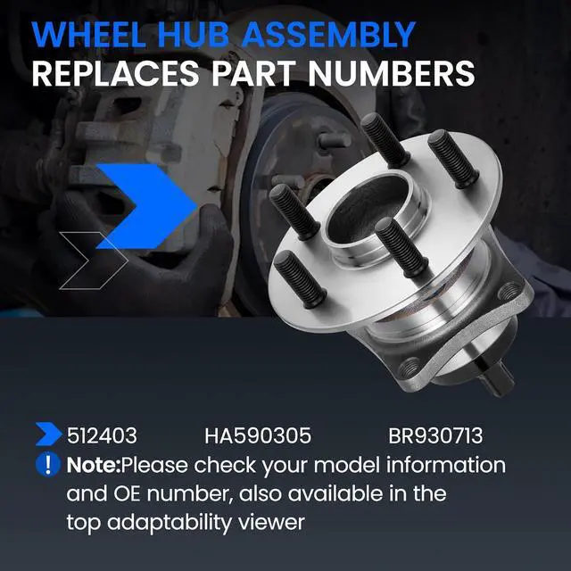 Alt view image 5 of 7 - 512403 Rear Wheel Bearing and Hub Assembly Compatible with Pontiac Vibe 2009-2010 1.8L, Compatible with Toyota Corolla 2009-2012 1.8L 2.4L, for Matrix 2009-2014 1.8L L4, 2 PCS